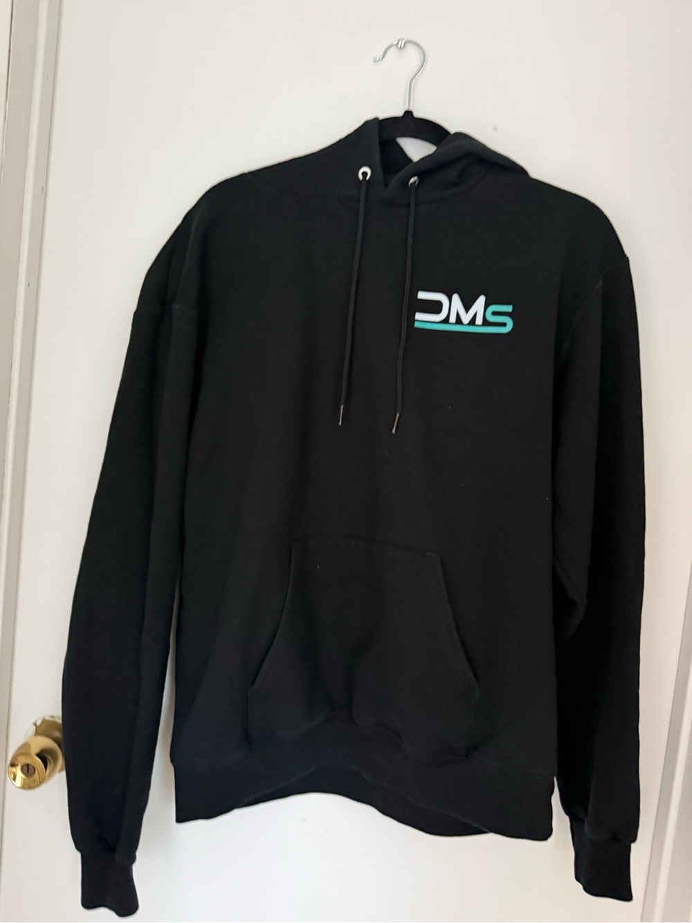 Champion Black Hoodie with Teal Accent Logo